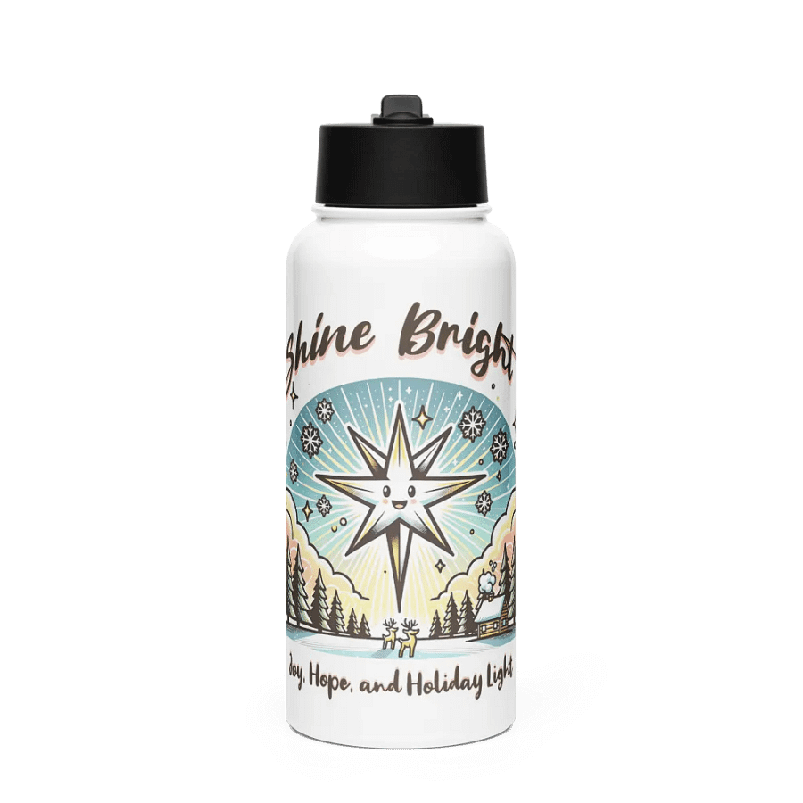 Shine Bright Stainless Steel Water Bottle with a Straw Lid product image (1)