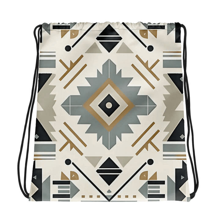 Southwestern Tribal Geometric Drawstring Backpack product image (2)