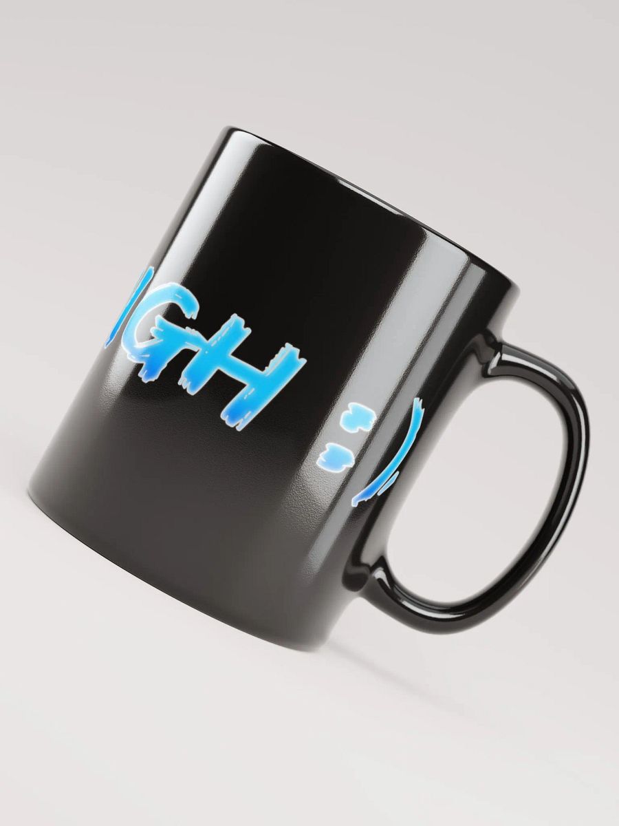 Black Glossy Stay High Mug (Blue Text) product image (3)