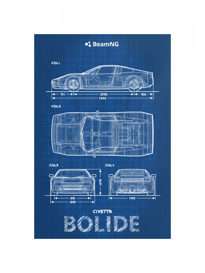 Civetta Bolide Blueprint Poster product image (1)