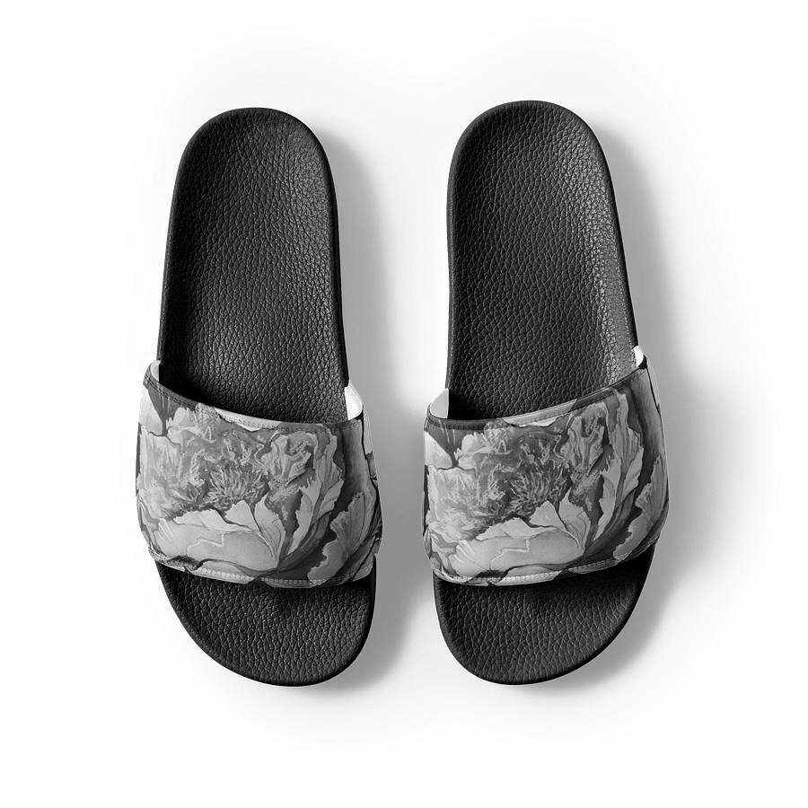 B&W Peonies - Men's Slides product image (7)
