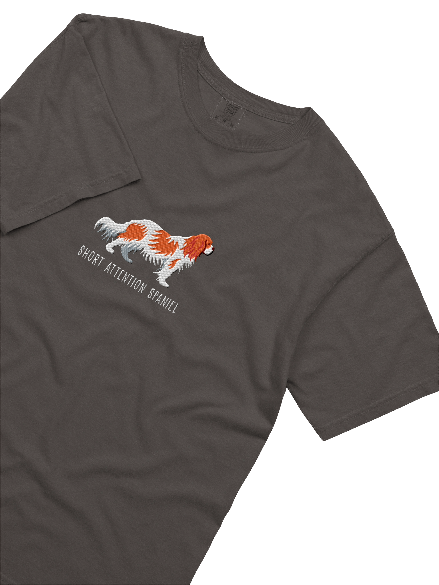 Short Attention Spaniel T-Shirt(Embroidered) of a Cavalier King Charles Spaniel(Blenheim) product image (26)