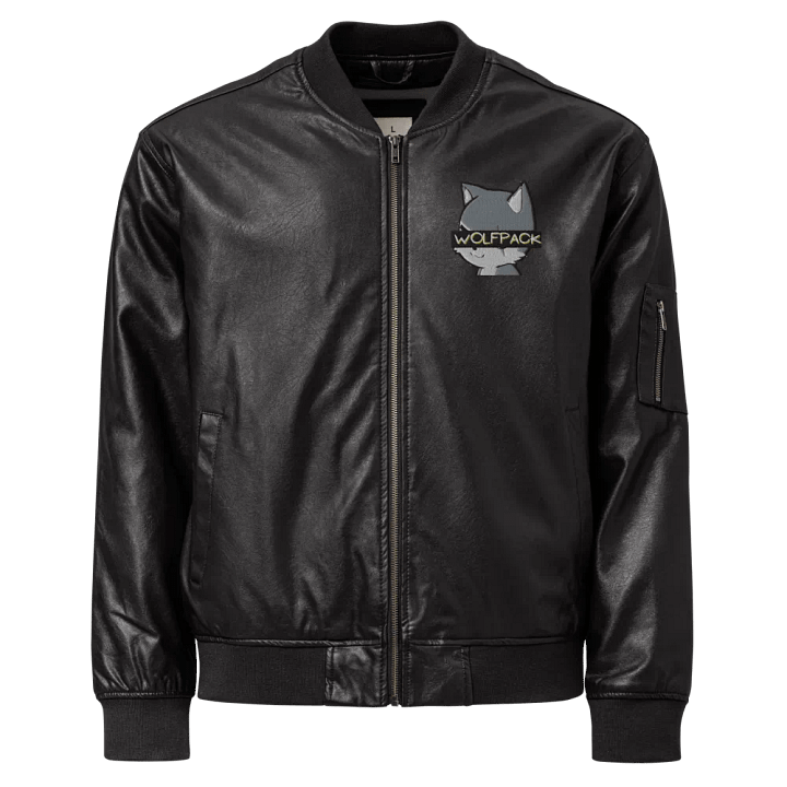 Faux Leather WOLFPACK Jacket (Chibi Wolf) product image (1)
