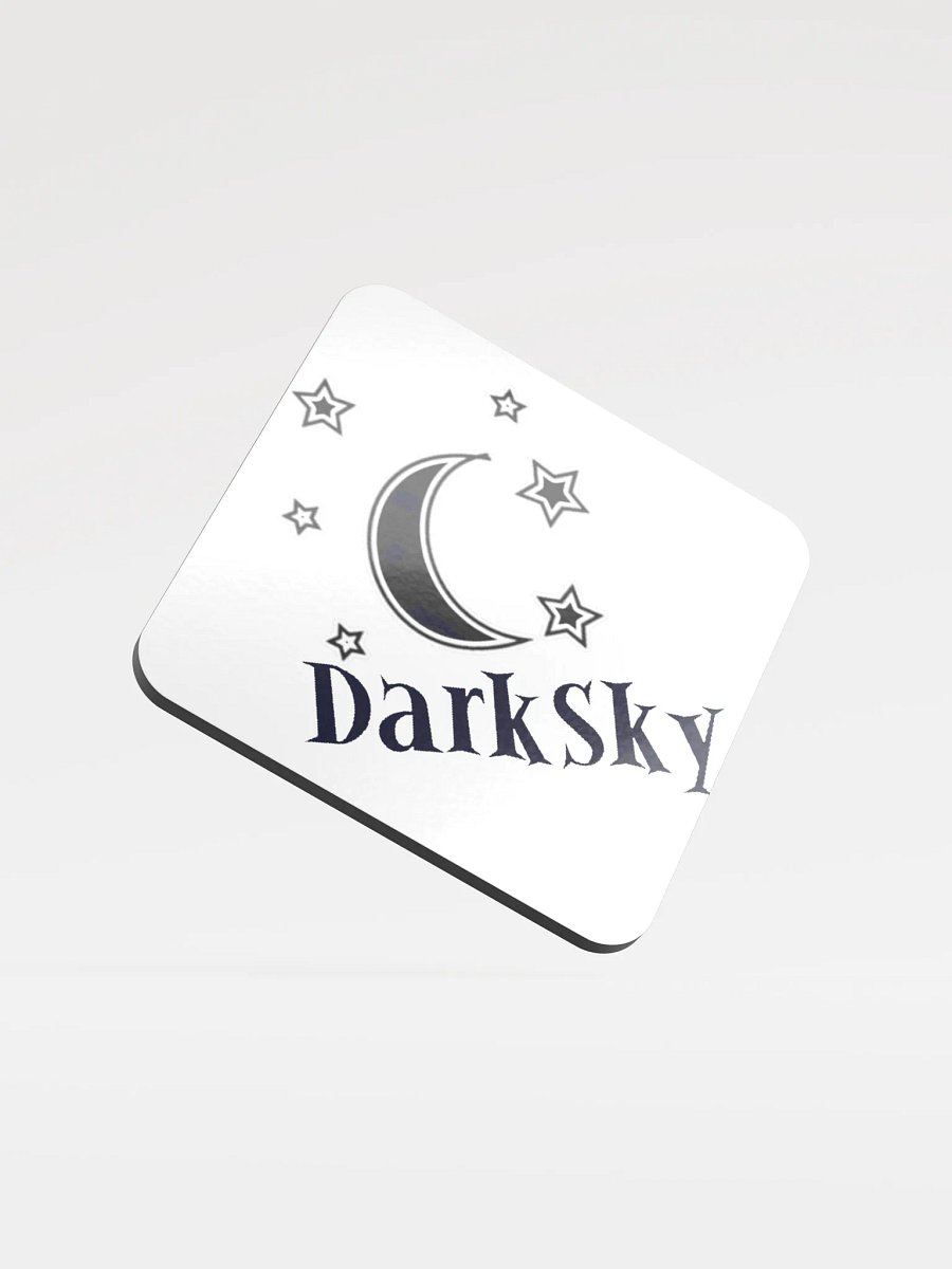 DarkSky Logo Glossed Cork Coaster (Black) product image (1)