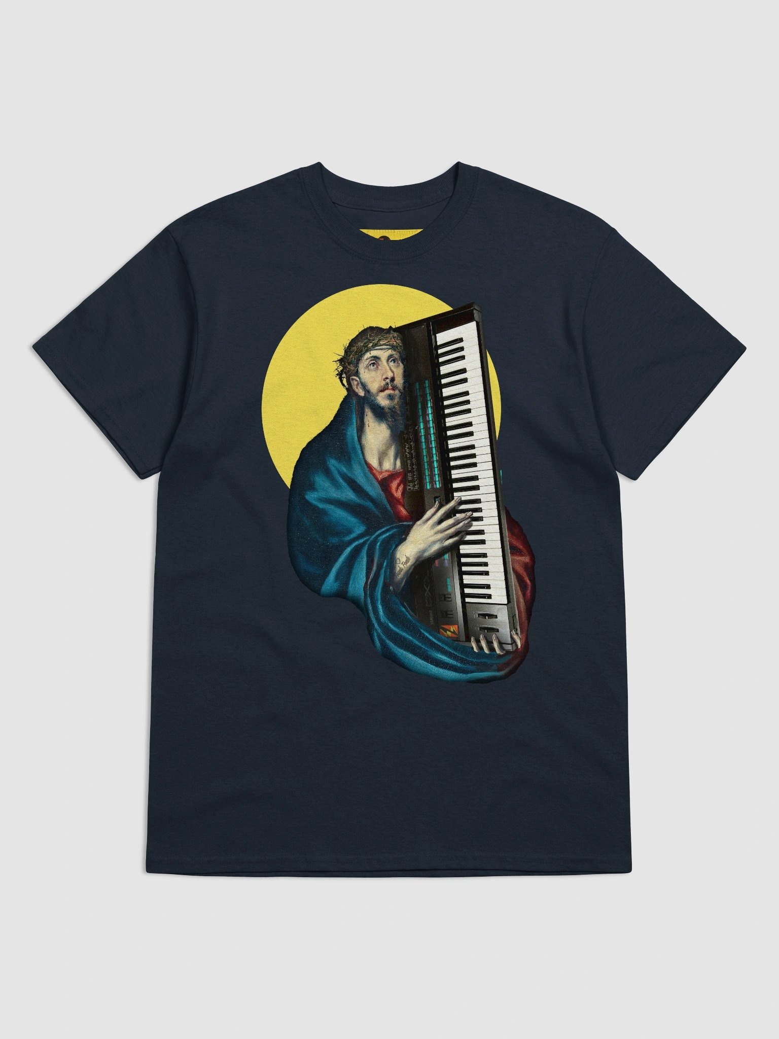 Christ Carrying the DX7 (Yamaha DX7) , EDM Tecno Unisex t-shirt product image (5)
