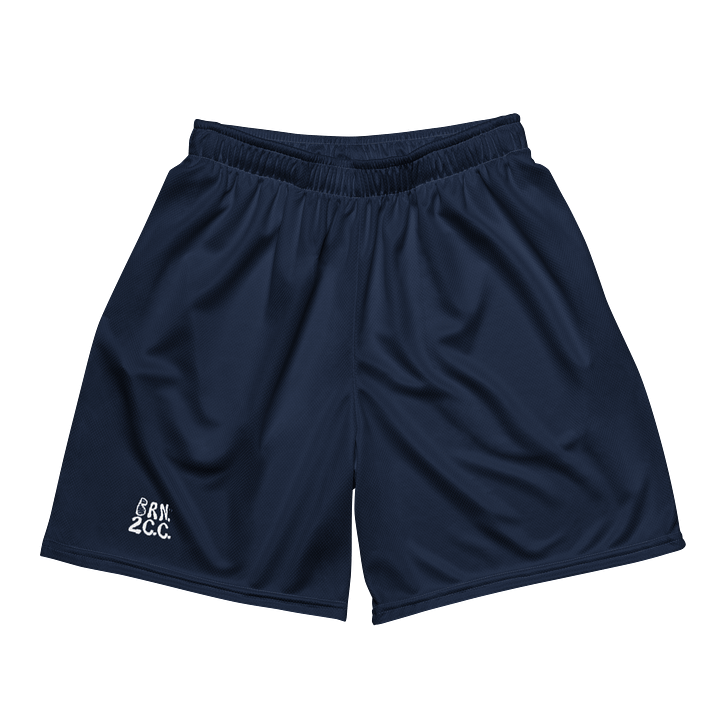 Women's | BRN.2C.C.™ Mesh Shorts | Coastal Cool Meets Sporty Style | Recycled Unisex Activewear 🌊🔥| White Logo on Blizzard Blue product image (2)