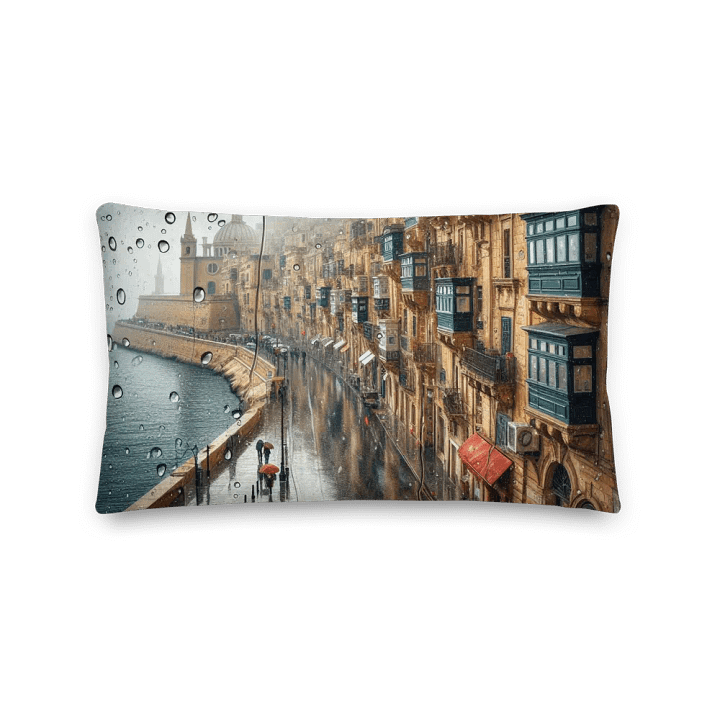 Coastal Rain All-Over Pillow | AI Design about city product image (2)