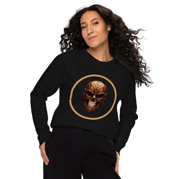 Tribal Skull Symmetry Organic Sweatshirt product image (1)