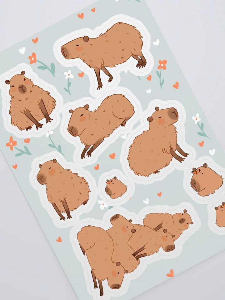 Whimsical Capybara Collection Sticker Sheet product image (2)