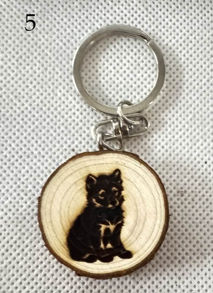 Engraved Wood Slice Keychains | Fantasy, Rose & Snake Designs | Nature-Inspired Gift product image (5)