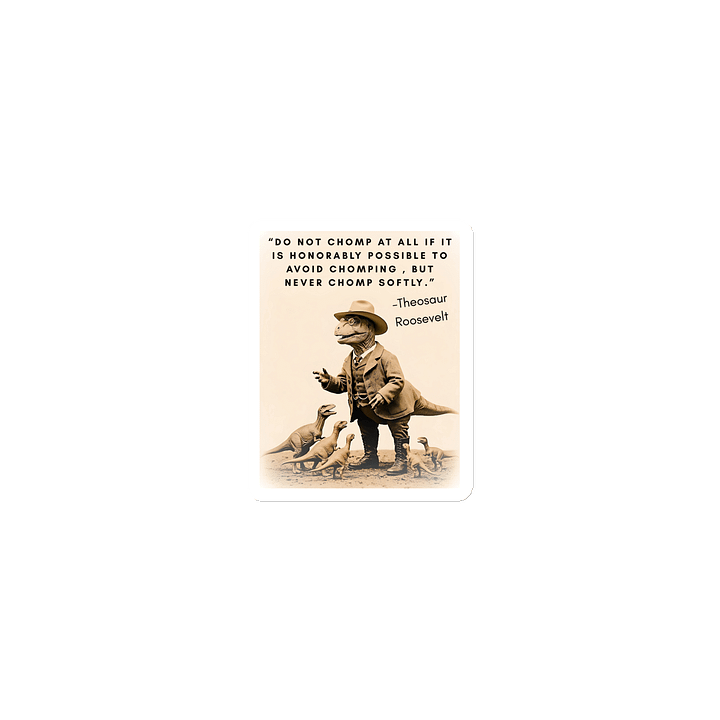 Theosaur Roosevelt - Never Chomp Softly Funny Historical Dino Magnet product image (1)