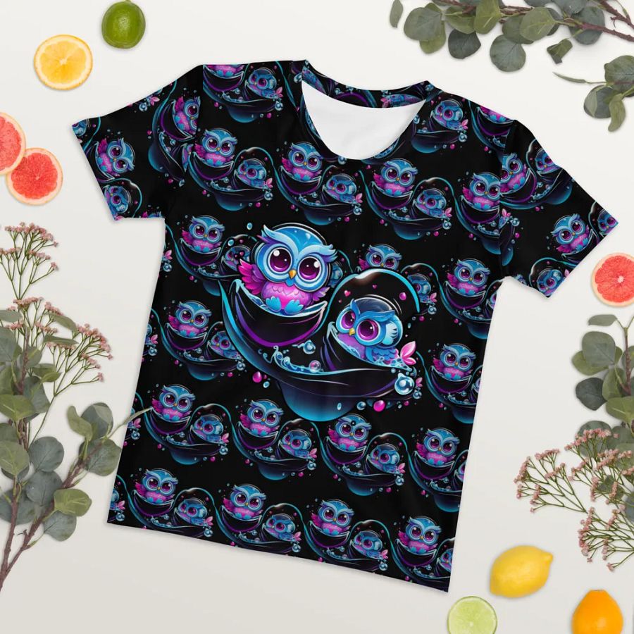 Kawaii Owls All Over Print T-shirt product image (7)