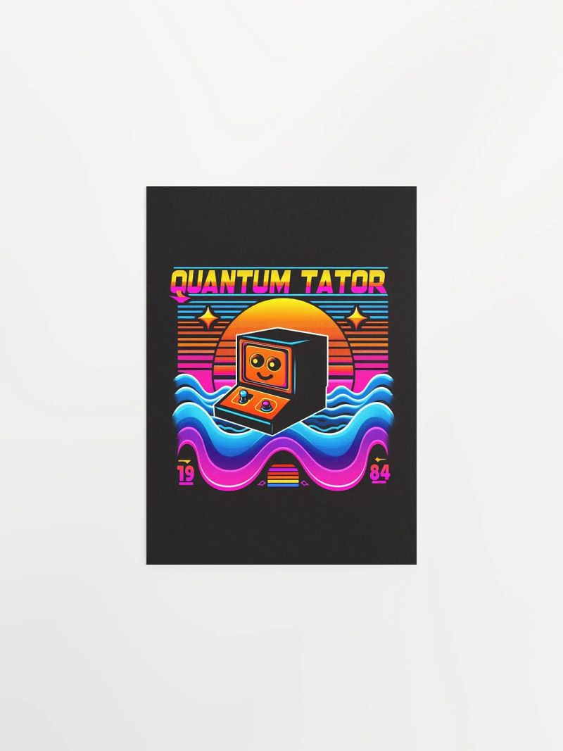 Retro-Futuristic Quantum Computer Poster