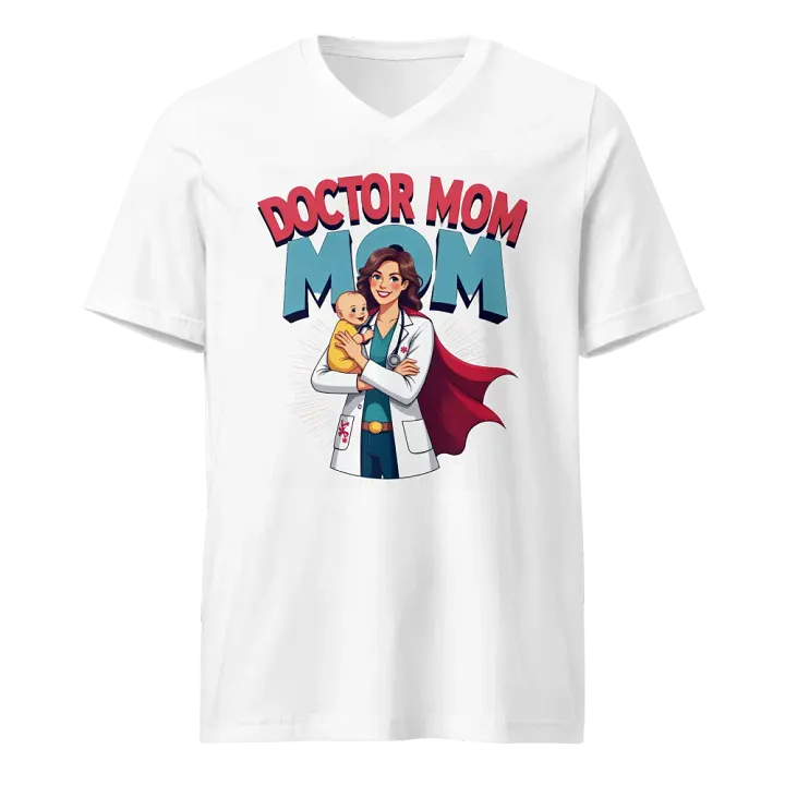 Doctor Mom Superhero v-neck T-ee product image (5)