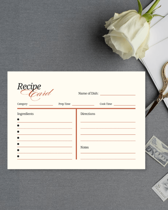 Peach Simple General Recipe Card product image (2)