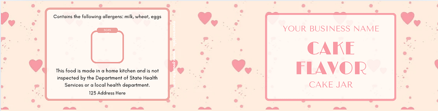 Soft Pink Valentine's Cake Jar Label Templates product image (5)
