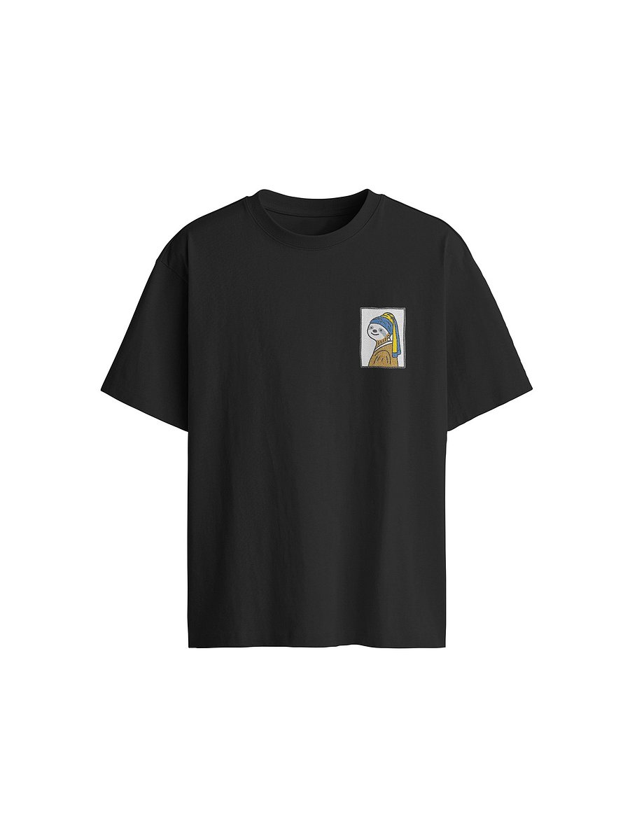 Bojing With The Pearl Earring - Premium Embroidered Tee product image (1)
