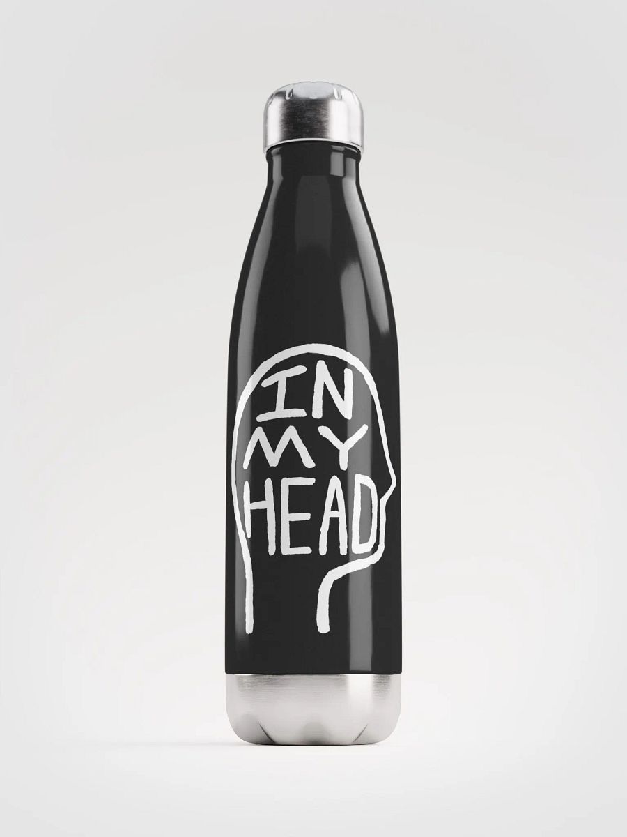 In My Head (white design) stainless steel water bottle product image (4)