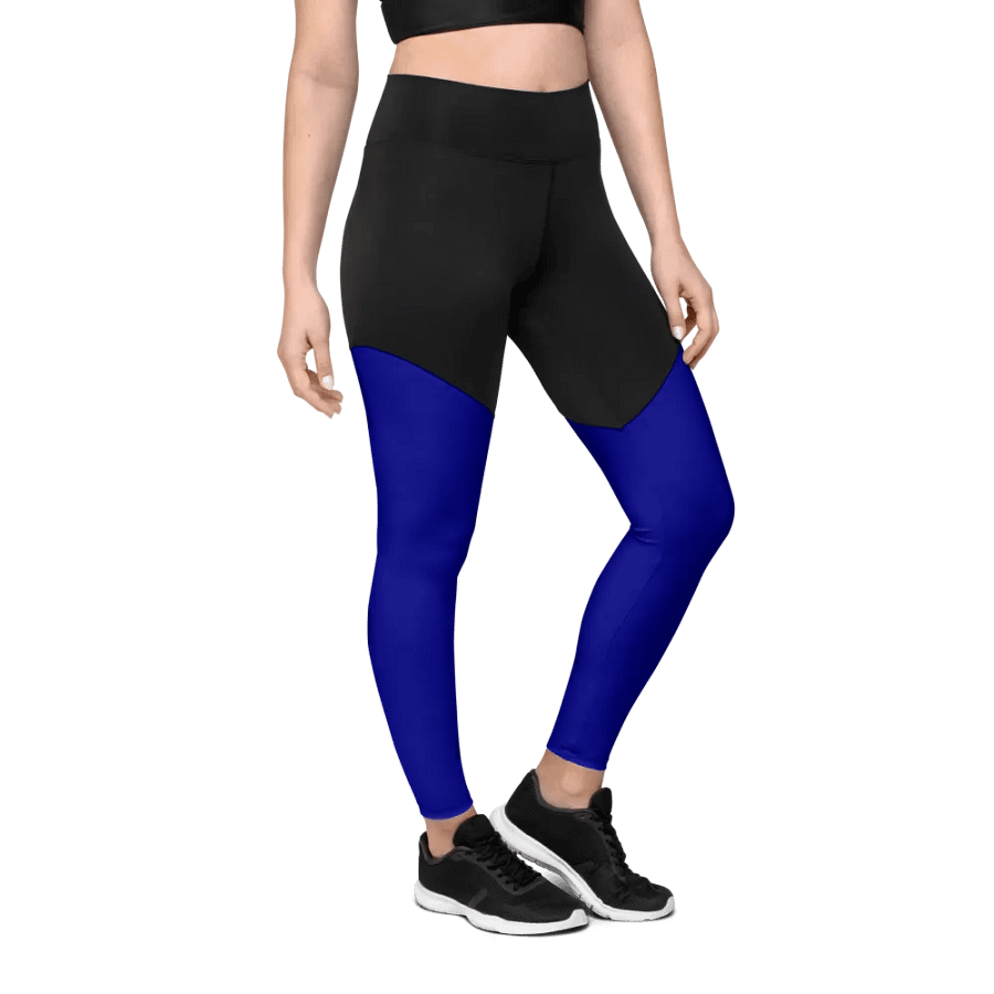 Plain Color Navy Blue Sports Leggings product image (6)