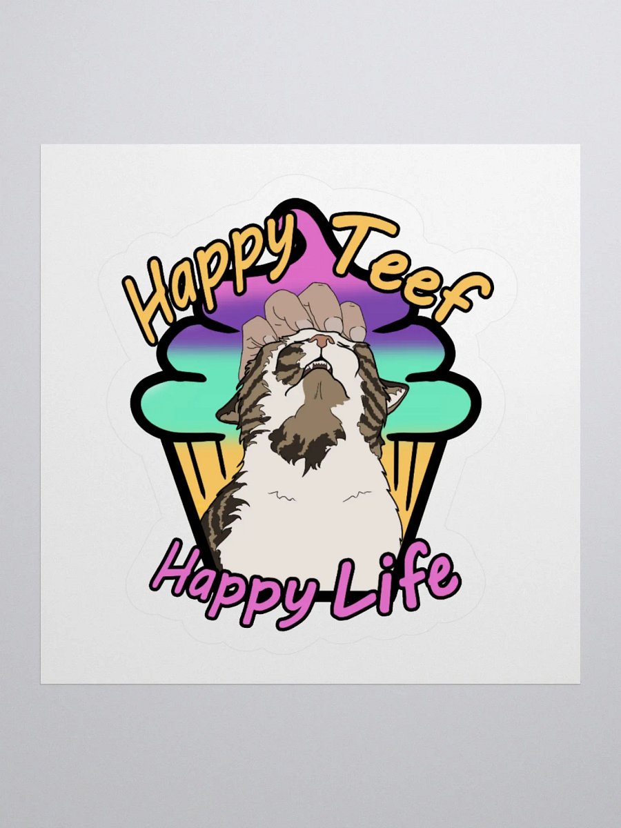"Happy Teef, Happy Life" Regular Kiss Cut Stickers product image (1)