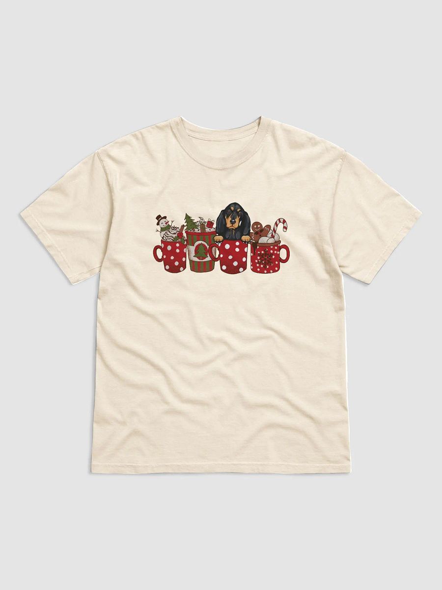 Cute Black & Tan Coonhound in a Christmas Cup T-Shirt | Funny Christmas Pup in a Cup product image (14)
