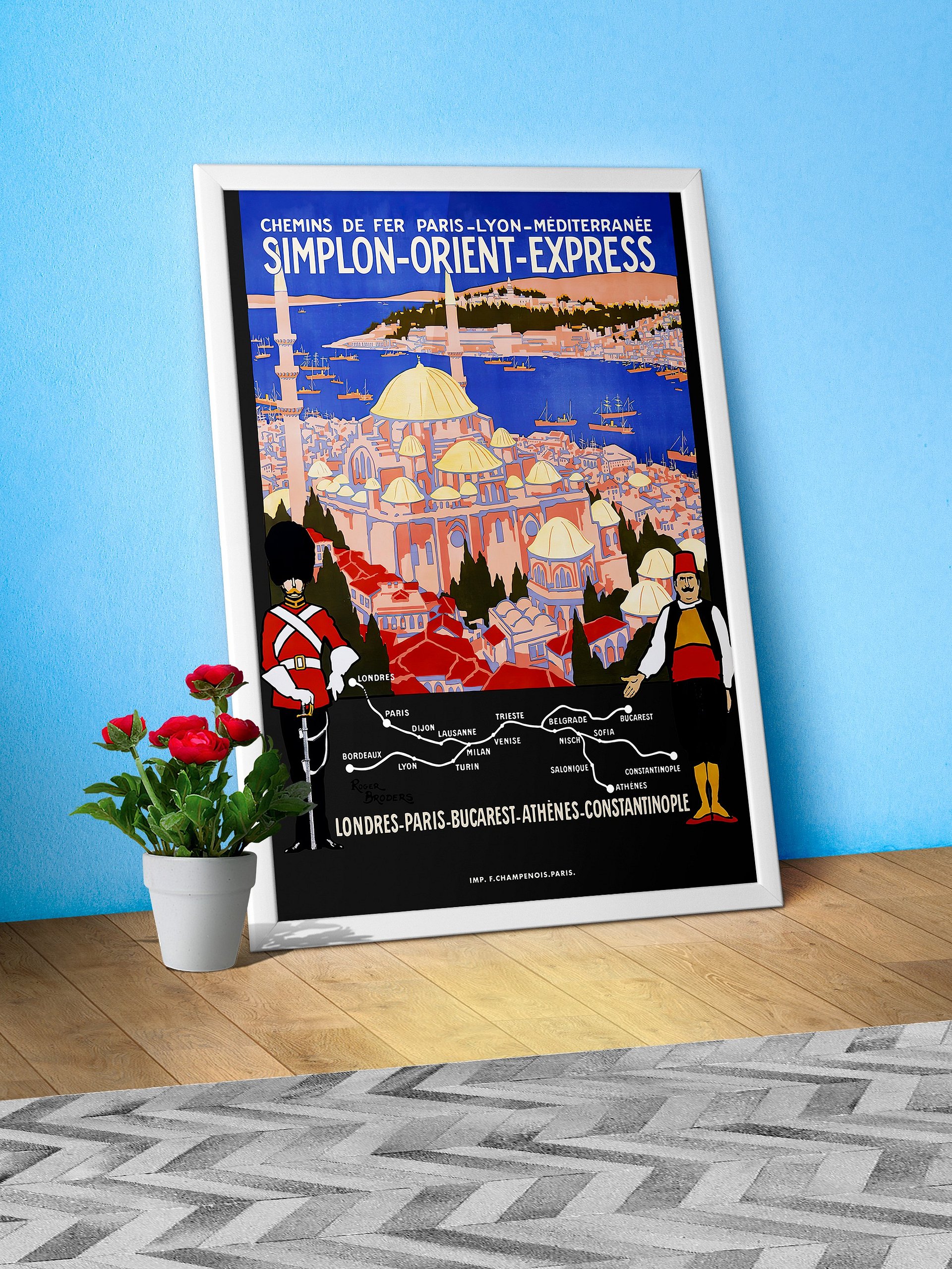 Orient Express, Simplon, Istanbul, Turkey, 1900 — retro vintage travel poster, vintage travel art print, retro travel wall art product image (6)
