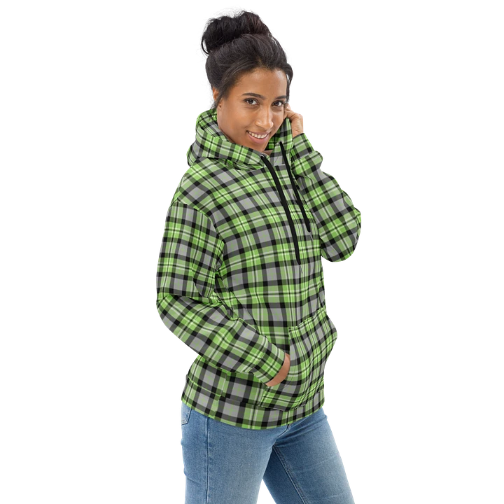 Light Green and Gray Plaid Hoodie product image (1)