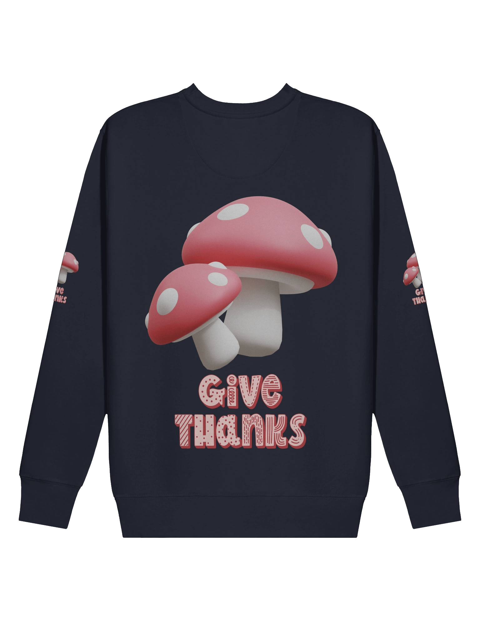 Give Thanks Sweatshirt – Mushroom Typography, Thanksgiving product image (47)