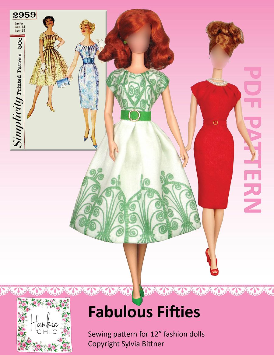 Fabulous Fifties sewing pattern for 12" fashion dolls product image (1)