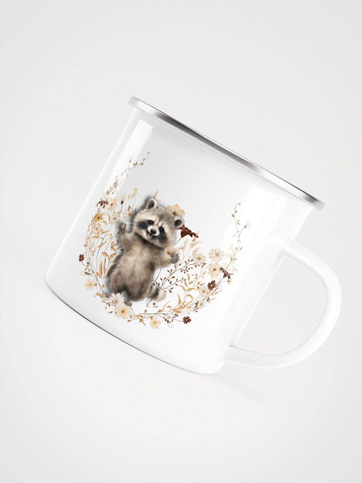 Autumn Raccoon Adventure Enamel Mug - Waschbär Tasse Emaille product image (1)