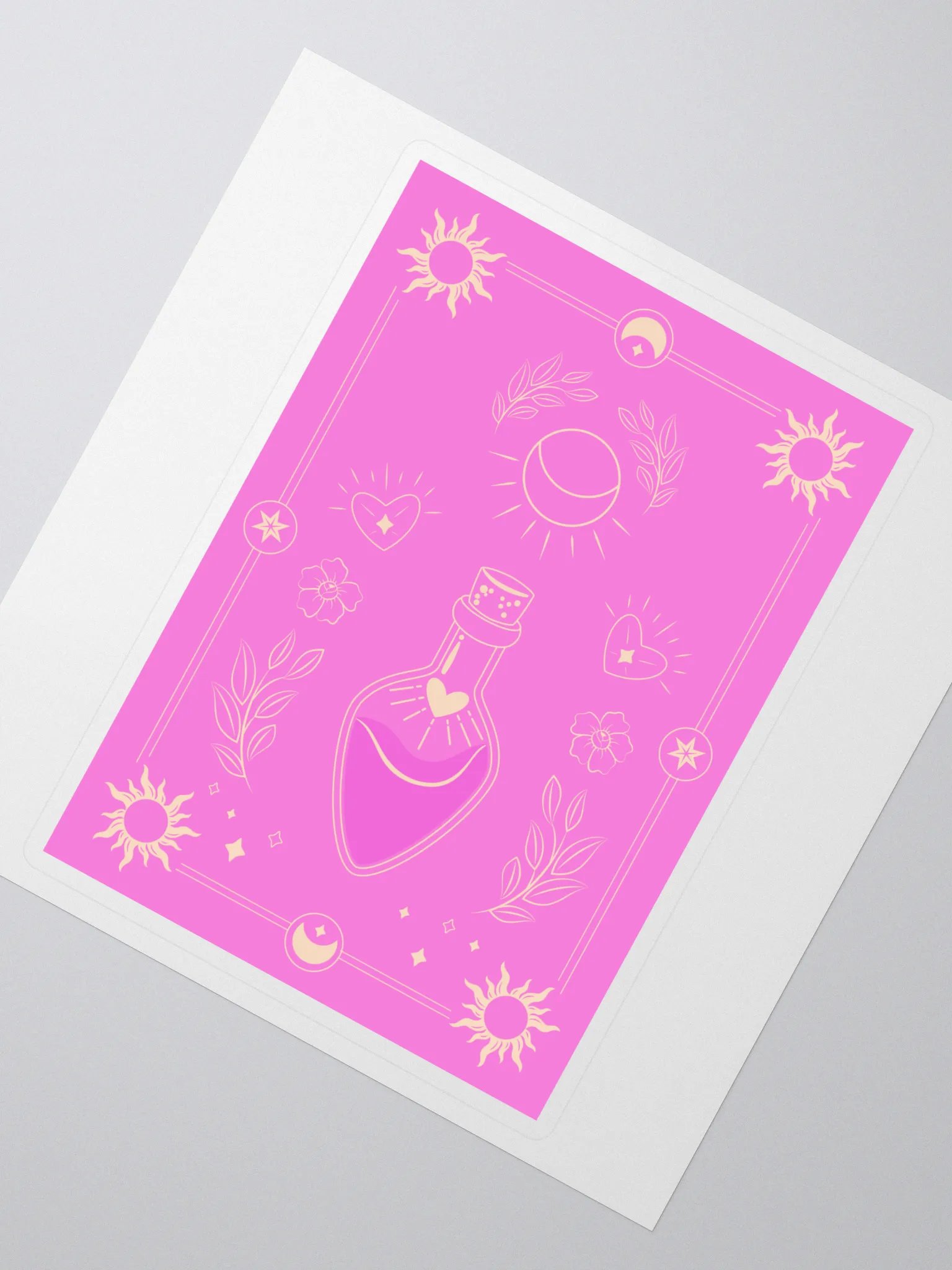 Pink Magic Potion Tarot Card 5"x5" Sticker product image (2)