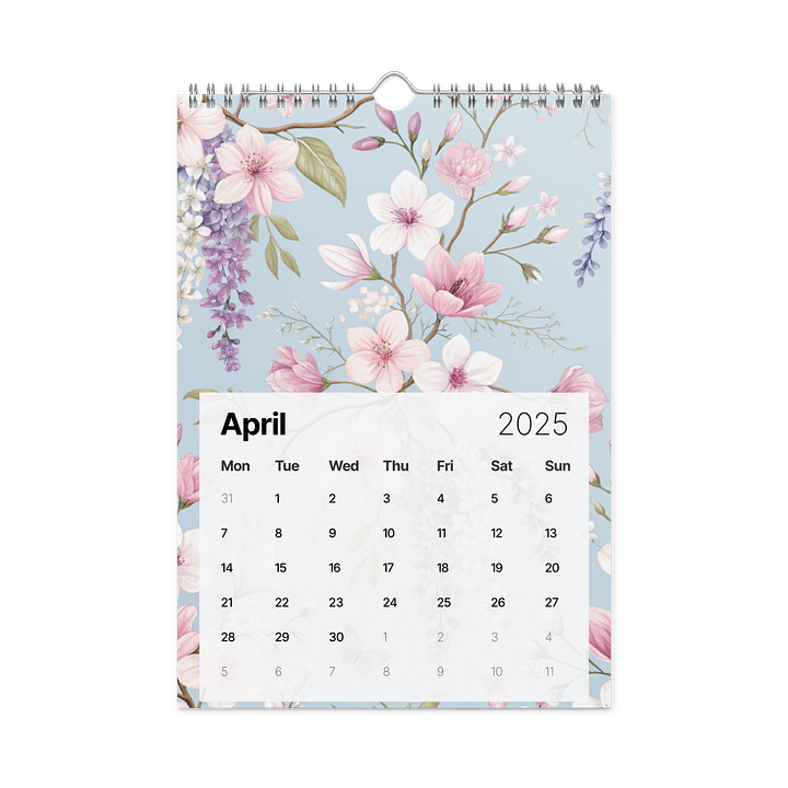 SEAMLESS FLORAL PATTERN WALL CALENDAR 2026 product image (1)