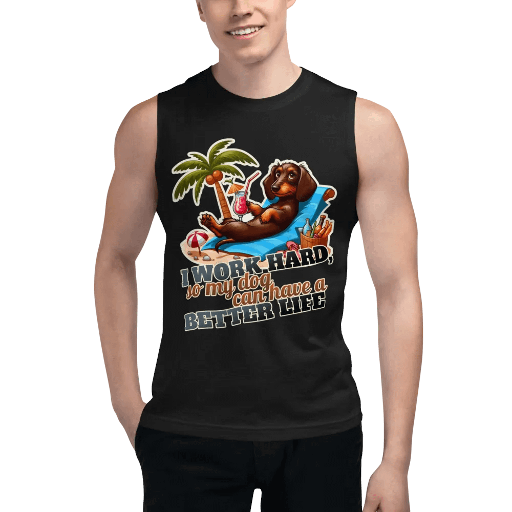 Work Hard – Dachshund Muscle Tank product image (6)