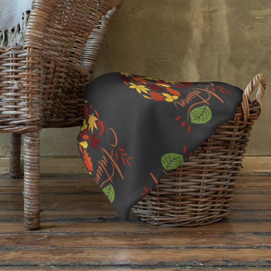 Autumn Leaf Heart Throw Blanket product image (22)