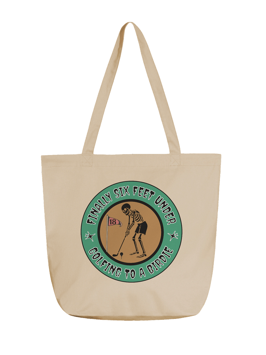 Finally Six Feet Under Golfing To A Birdie Eco-Friendly Skeleton Tote Bag product image (5)