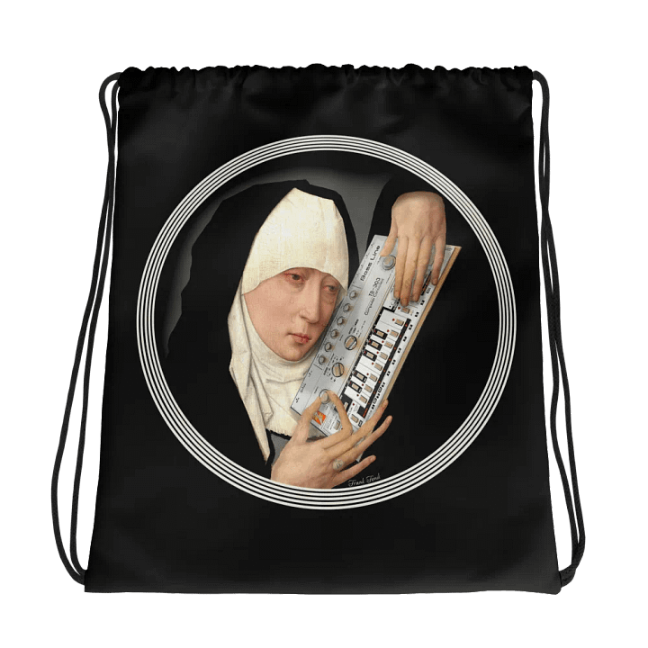 Mater Dolorosa meets Roland TB 303 by Frank Fonik EDM Techno Drawstring Bag product image (2)