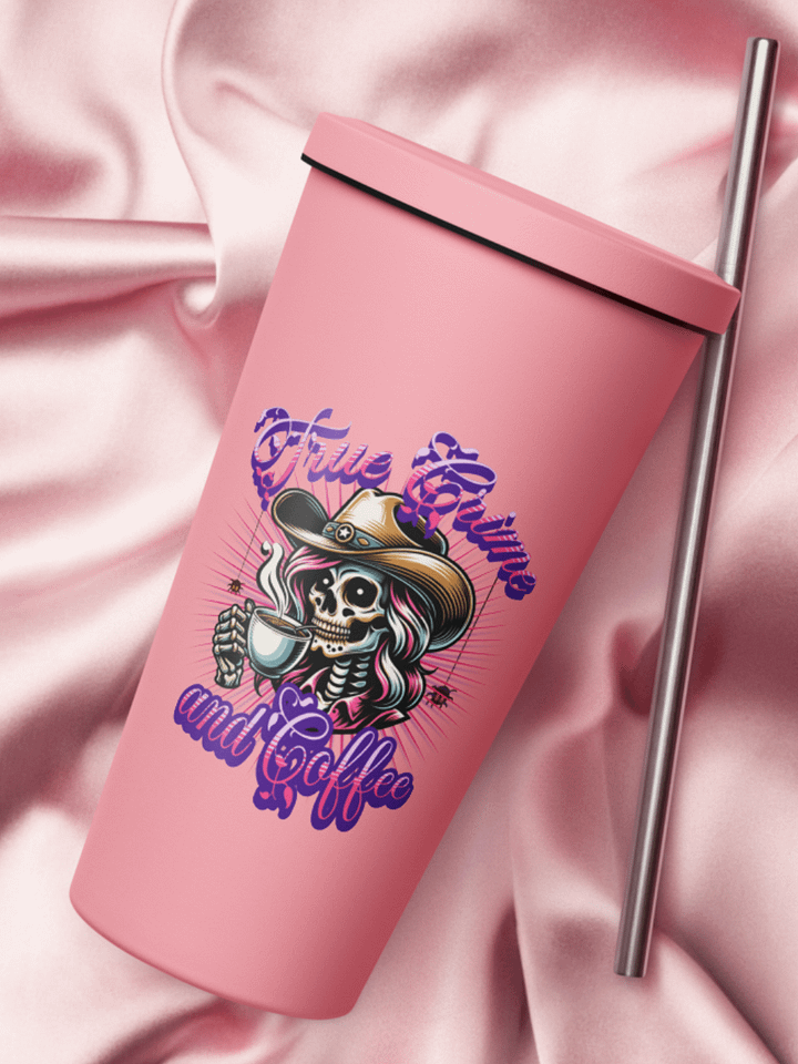 True Crime Skeleton & Coffee Insulated Tumbler product image (2)