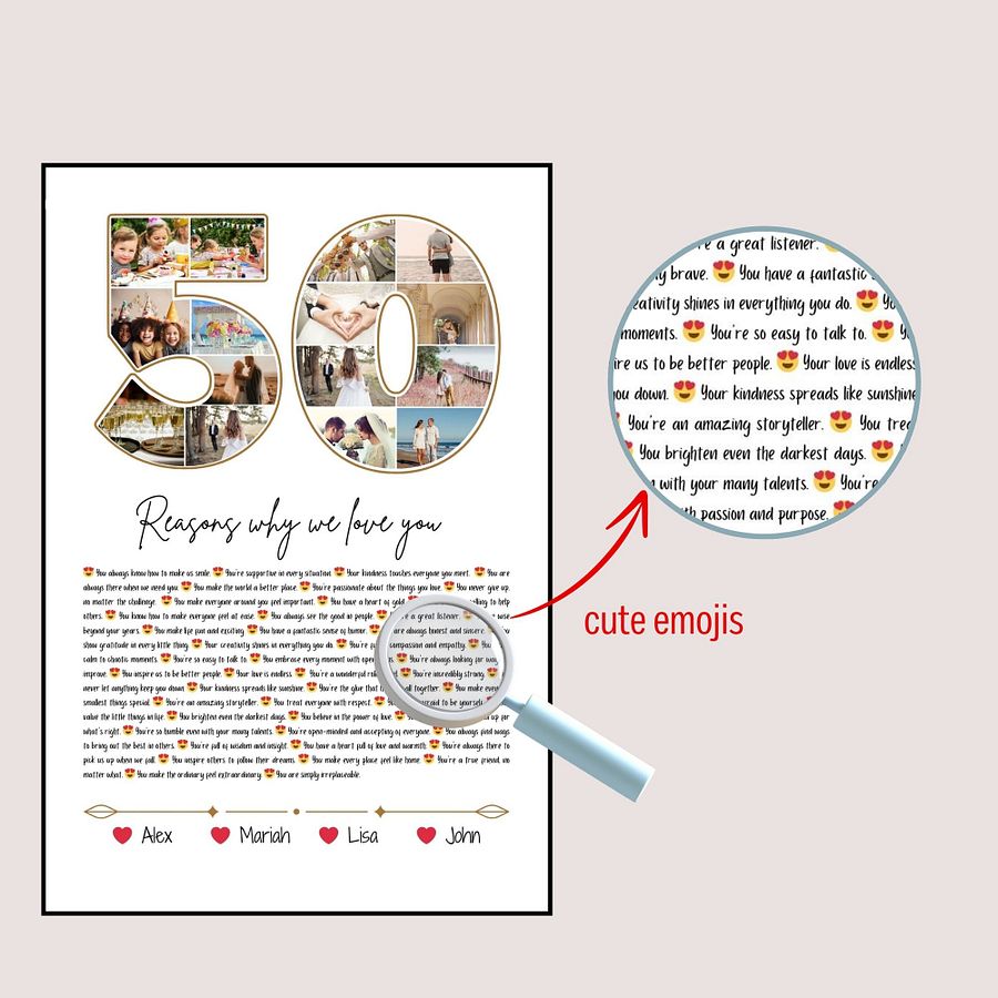 50 Reasons Why We Love You Canva Template product image (6)