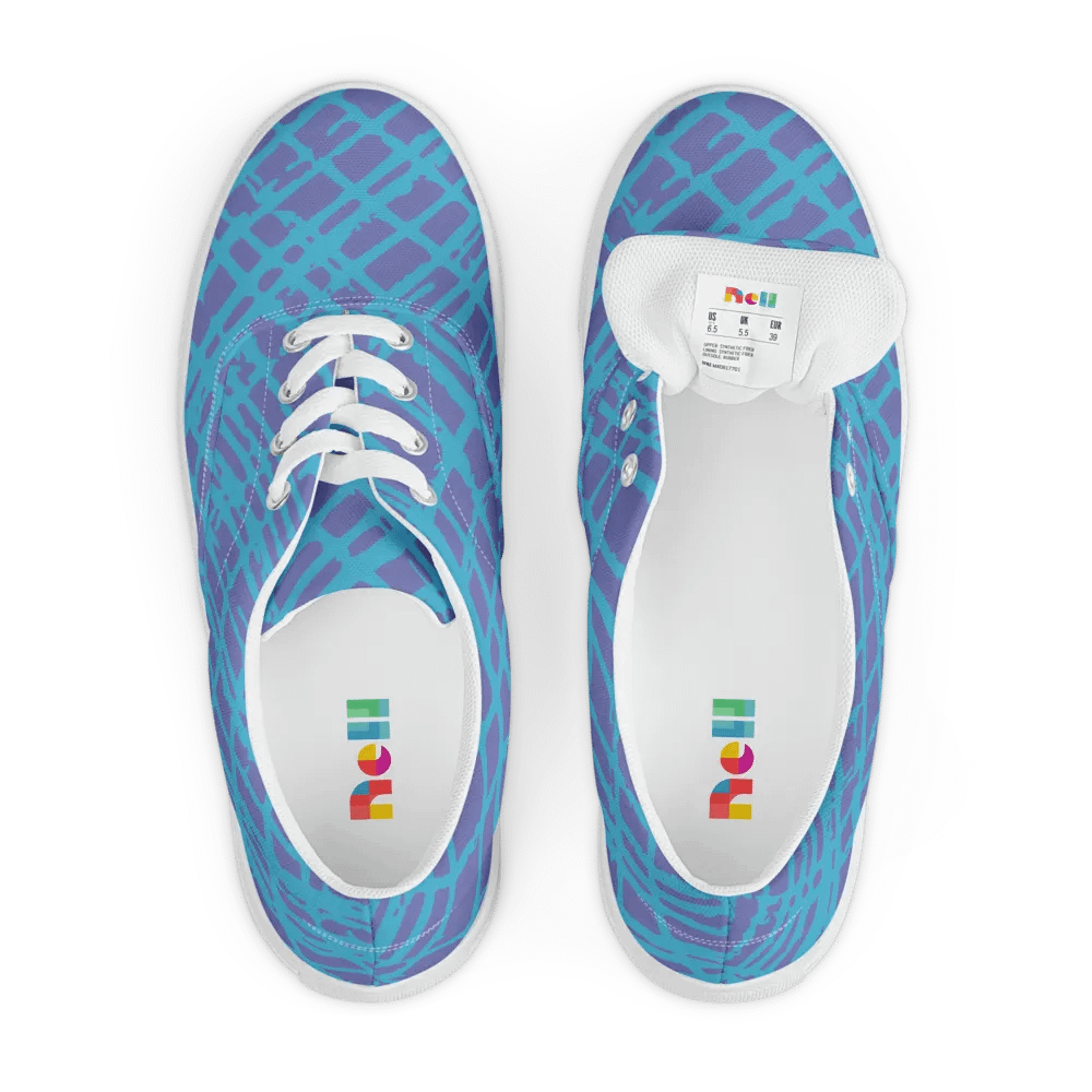Dynamic Blue Lattice Men's Canvas Shoes product image (6)