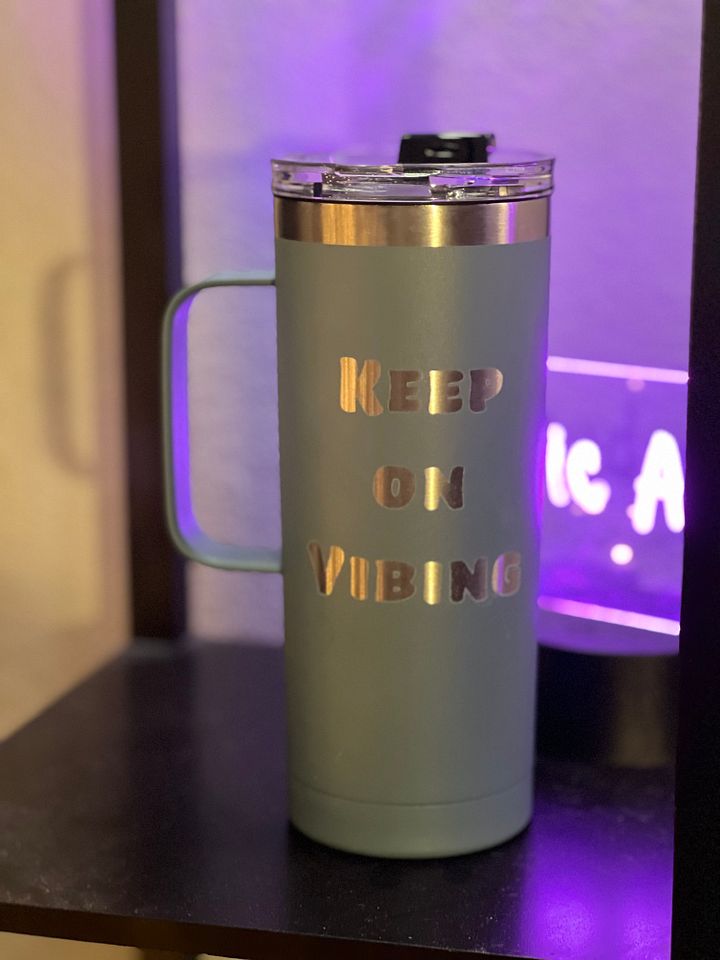 Keep on Vibing Tumbler with Handle product image (1)