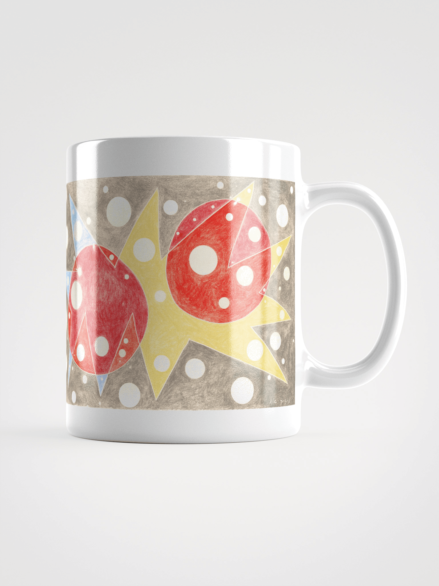 Cartoon Conflict and Curiosity White Glossy Mug product image (1)