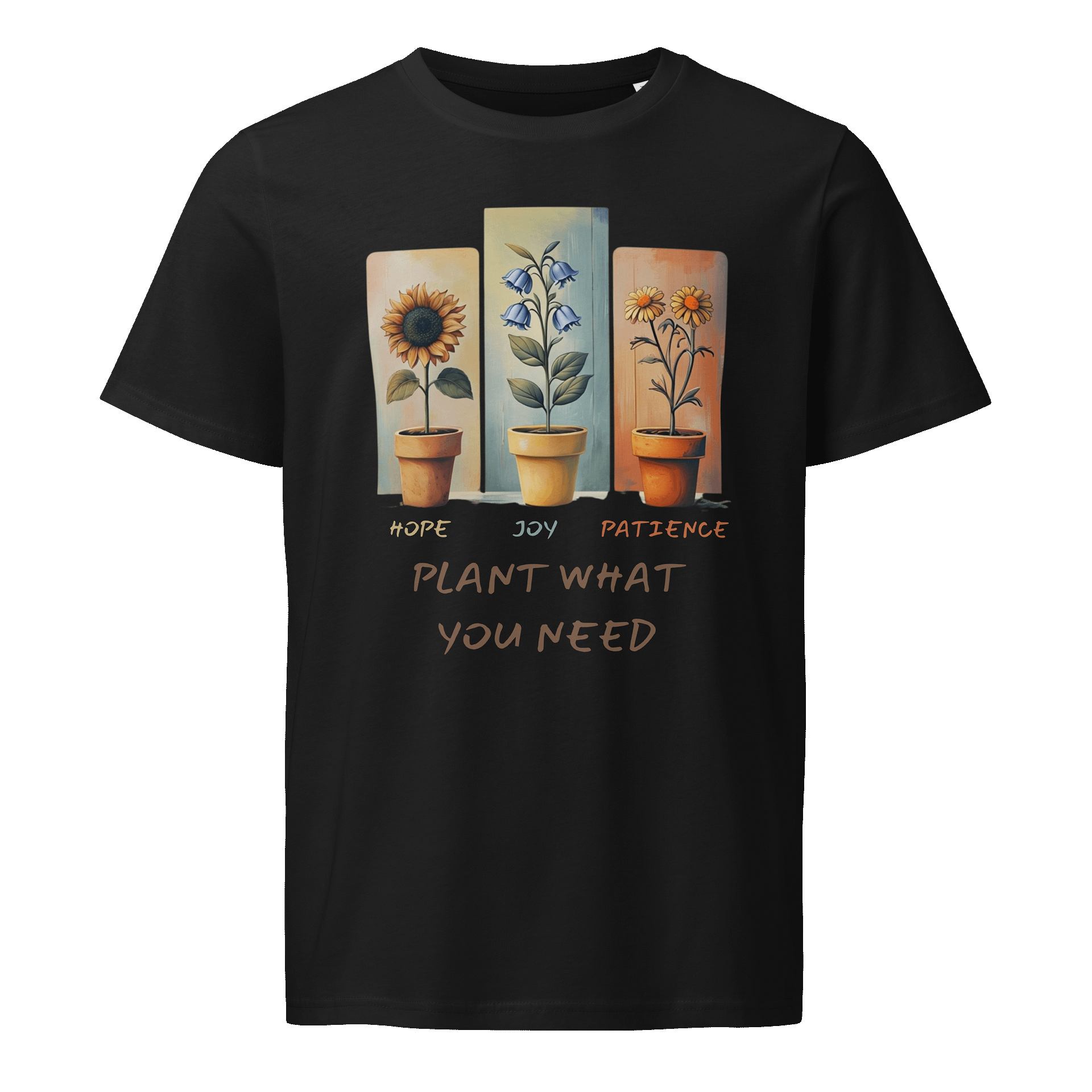 Hope, Joy, Patience - Unisex Organic Floral T-Shirt product image (2)