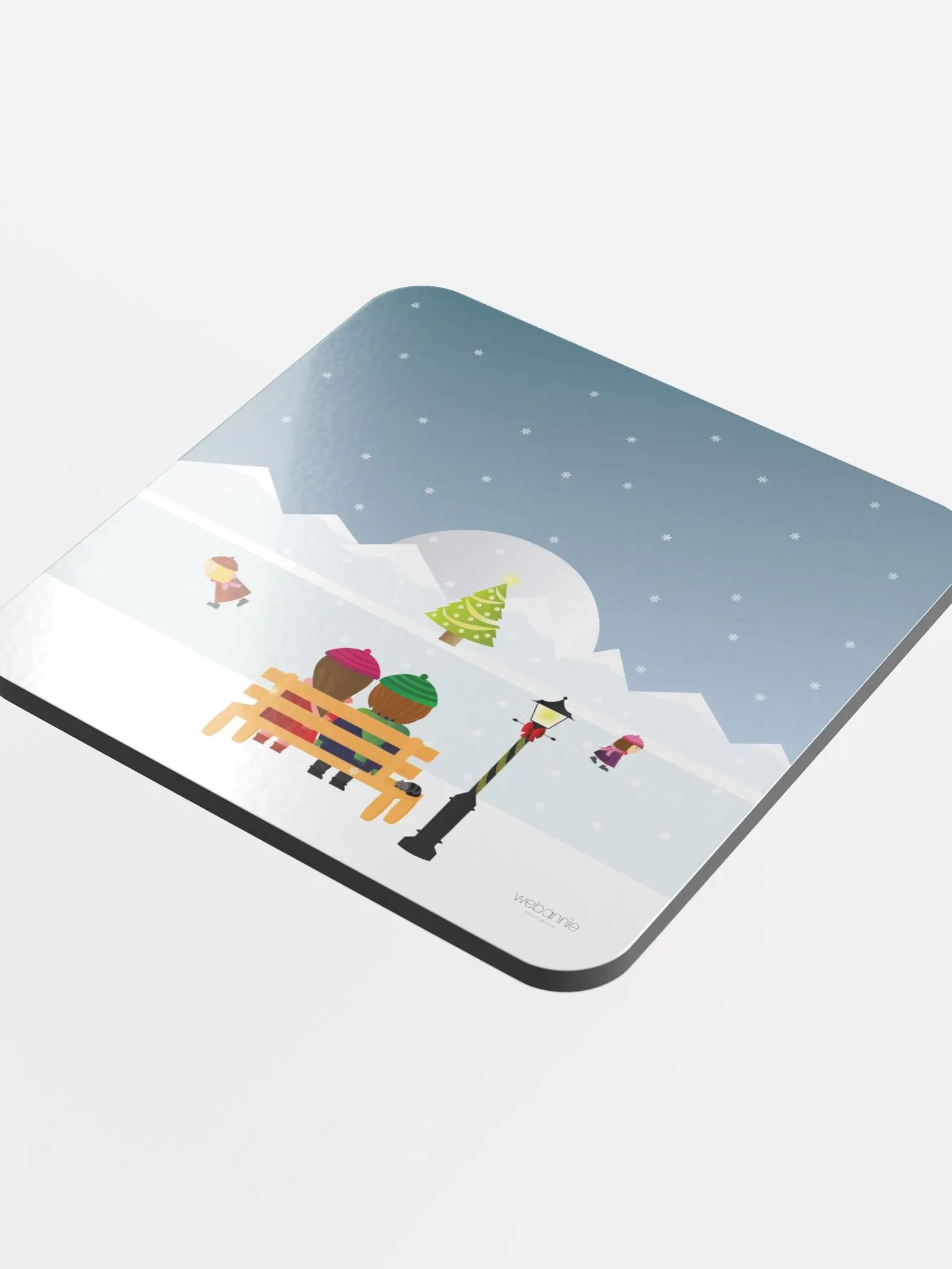 Glossed Cork Coaster - Christmas at the lake product image (4)