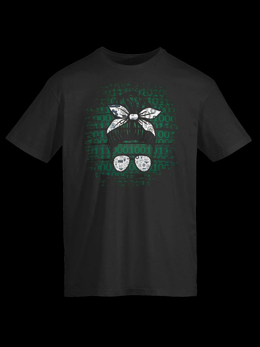 Coding Bun: Tech-Inspired Hairstyle T-Shirt product image (1)