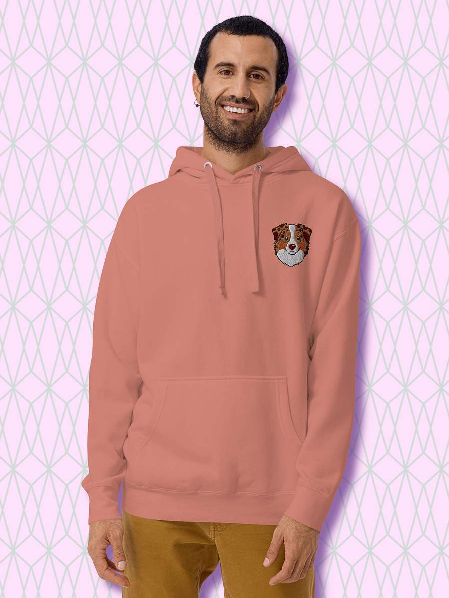 Cheerful Australia Shepherd Embroidered Unisex Hoodie product image (4)
