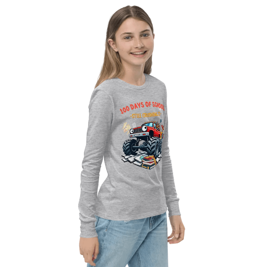 Monster Truck 100 Days of School Long Sleeve Tee product image (23)