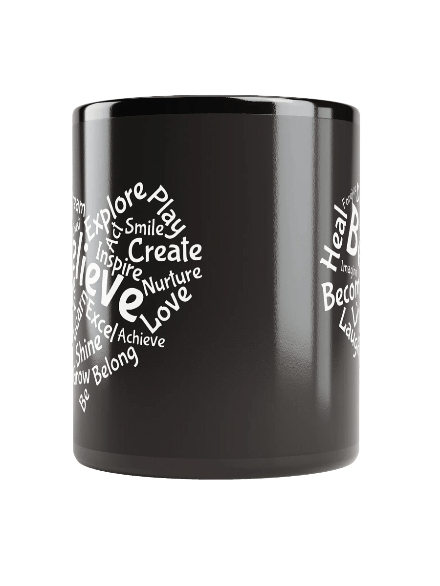 Motivational Heart Word Cloud Mug - Black product image (1)