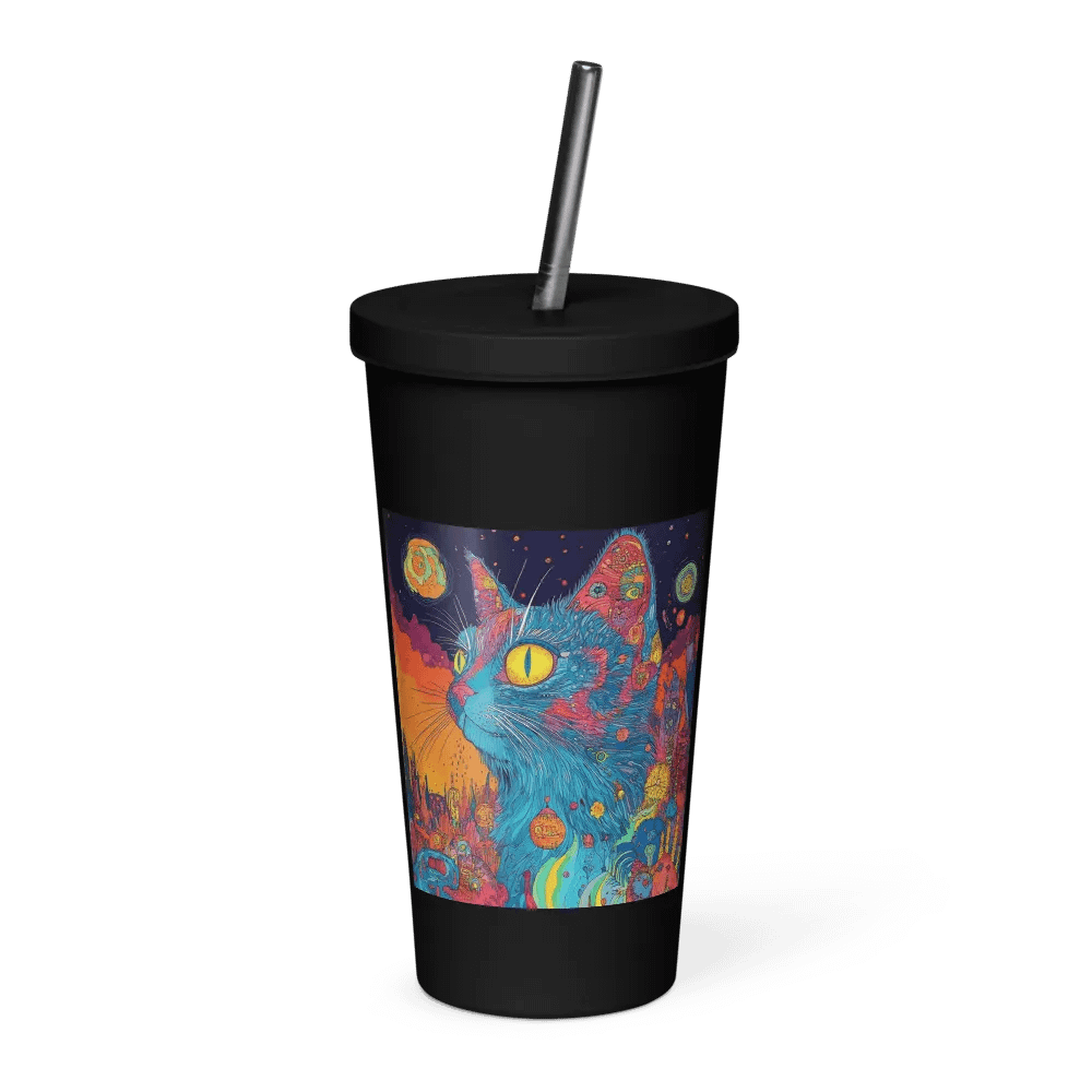 Sip Happens - Whimsical Cat Wonders - Insulated Tumbler With A Straw product image (5)