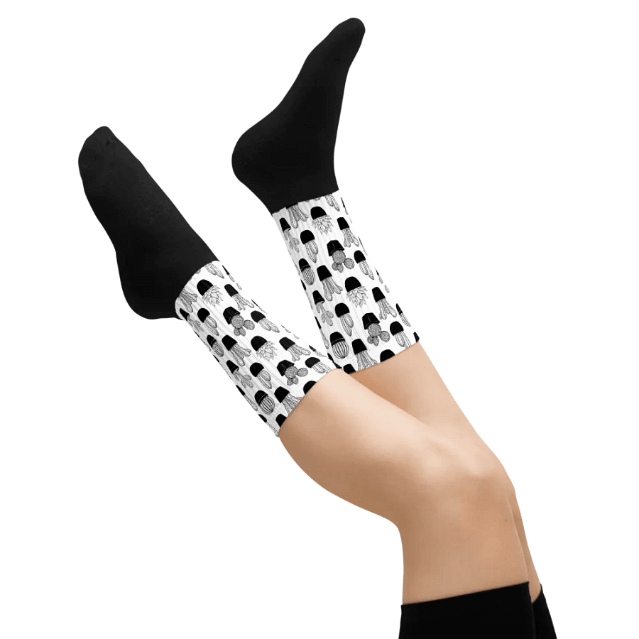 Line Art Cacti Pattern Socks product image (7)