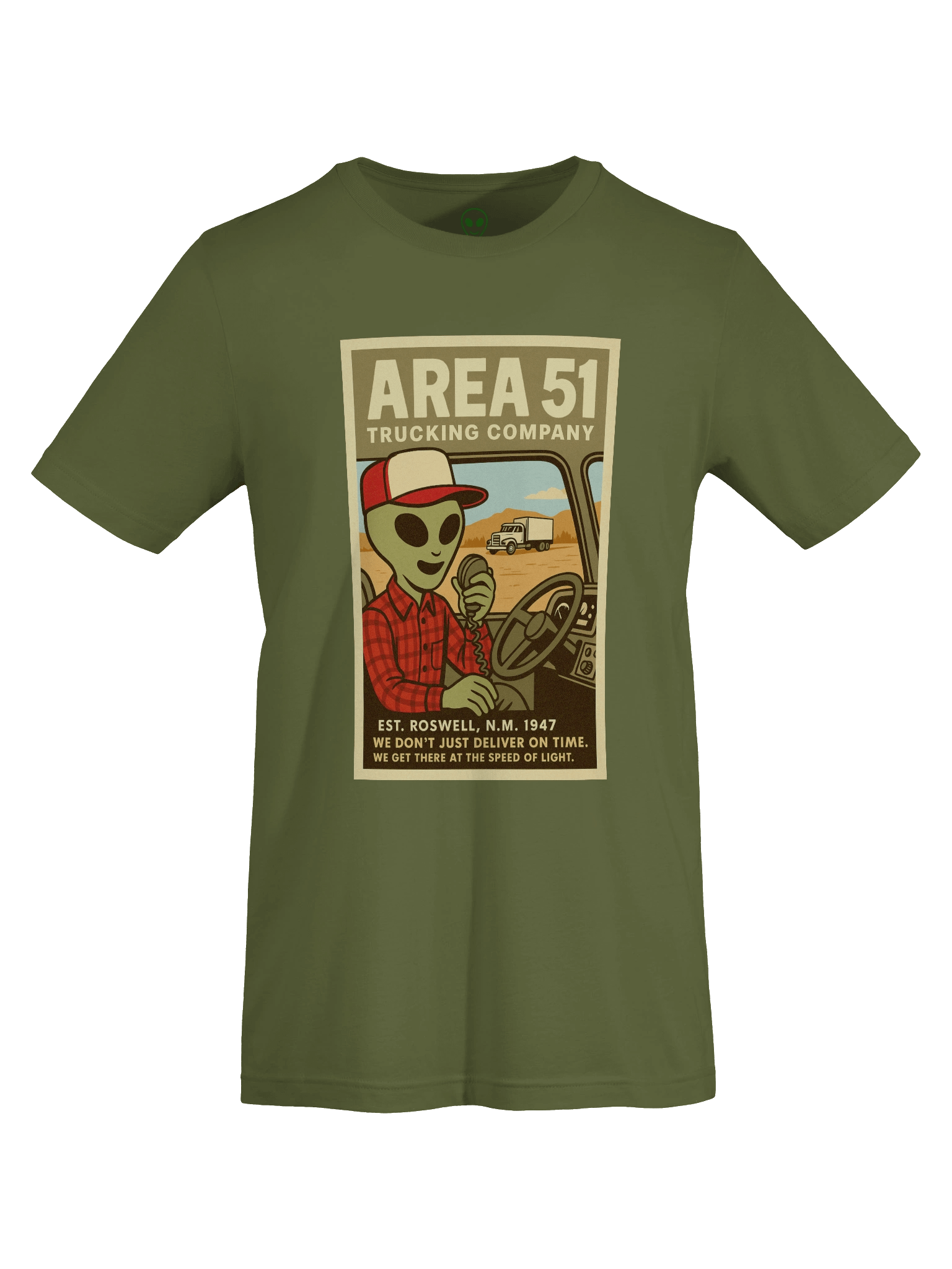 Area 51 Truck Driver Roswell Aliens 1950's Retro Poster Unisex T-Shirt product image (7)